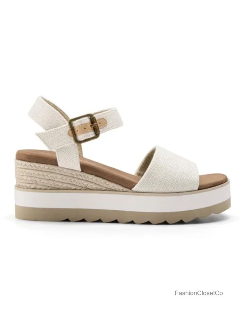 Women's Platform Wedge Sandals Espadrille Comfortable Ankle Strap Buckle
